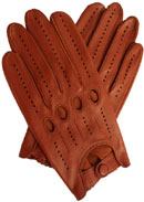 Mens Leather Unlined Driving Glove Tan
