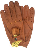 Mens Unlined Leather Driving Glove with 